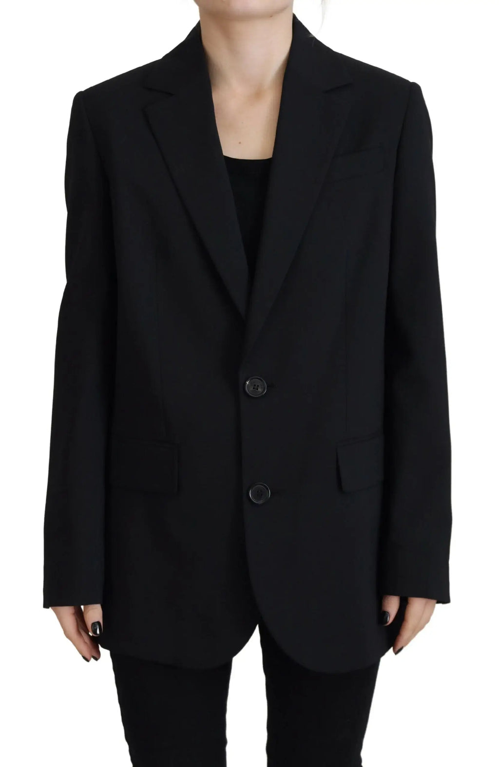 Veste blazer noire Dsquared² à double boutonnage classique avec texture subtile et coupe ajustée élégante