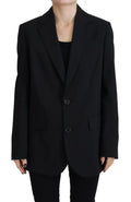 Veste blazer noire Dsquared² à double boutonnage classique avec texture subtile et coupe ajustée élégante