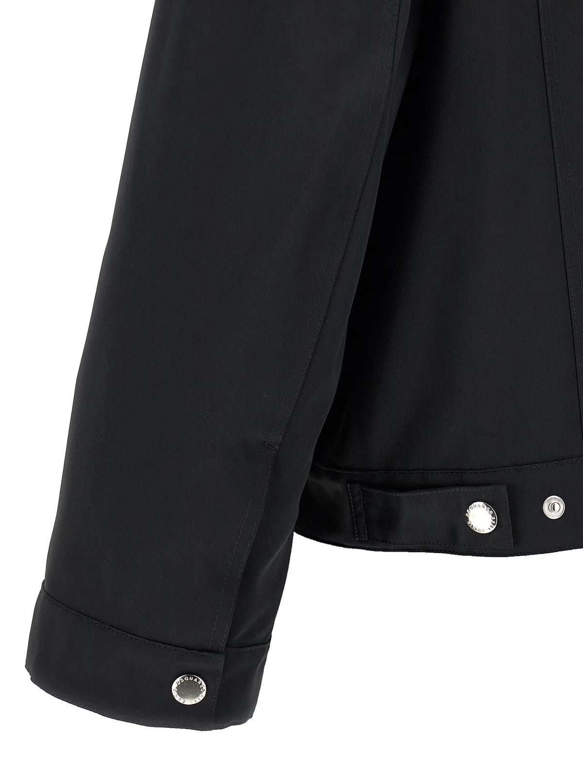 Manche de veste Dsquared² noire en polyester avec boutons argentés et coupe ajustée élégante