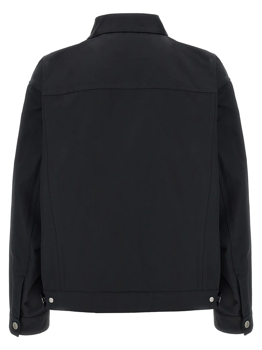 Veste utilitaire noire dsquared² en polyester avec col structuré et boutons-pression argentés aux poignets