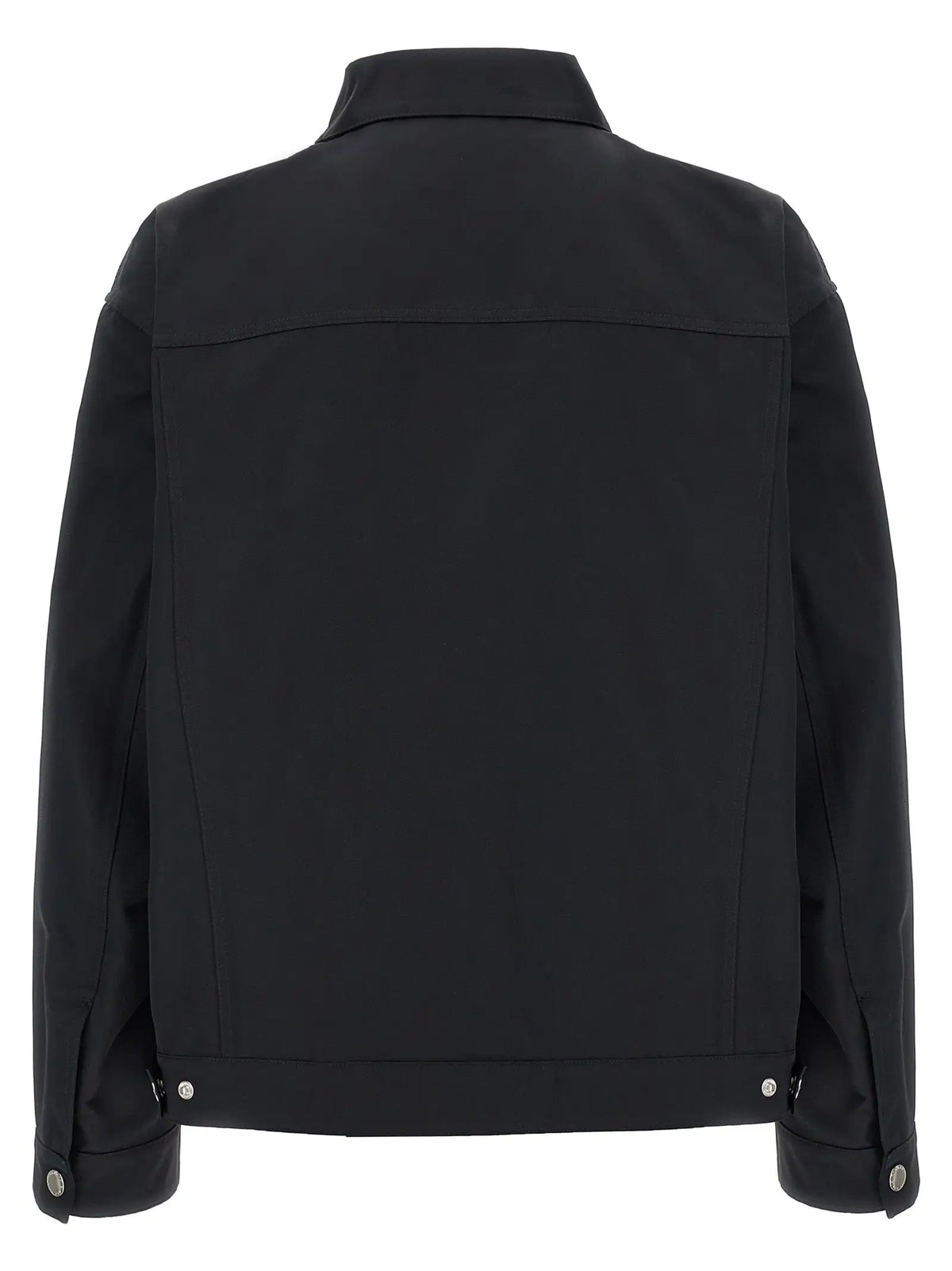 Veste utilitaire noire dsquared² en polyester avec col structuré et boutons-pression argentés aux poignets