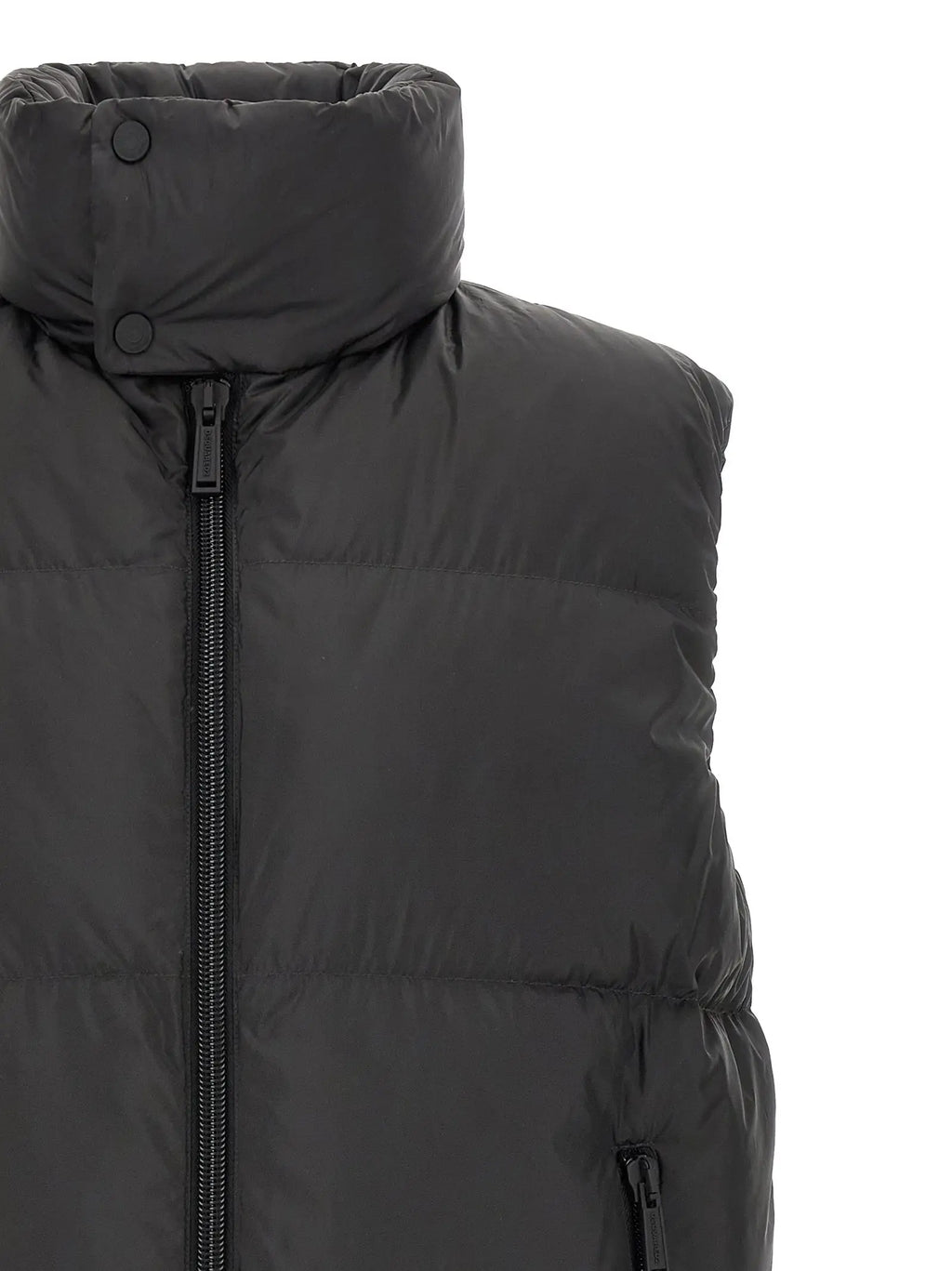 Dsquared² veste sans manches en polyester noir avec col montant et fermeture éclair avant
