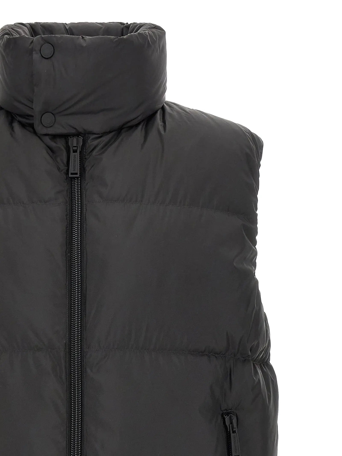 Dsquared² veste sans manches en polyester noir avec col montant et fermeture éclair avant