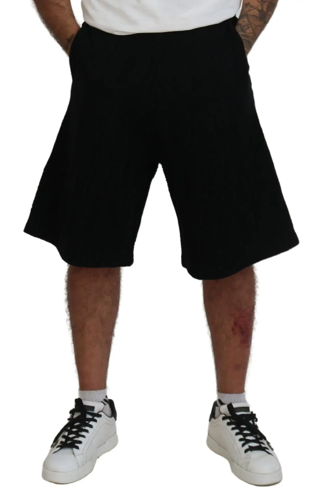 Shorts bermuda décontractés pour homme dsquared² noirs en coton confortable à coupe décontractée simple