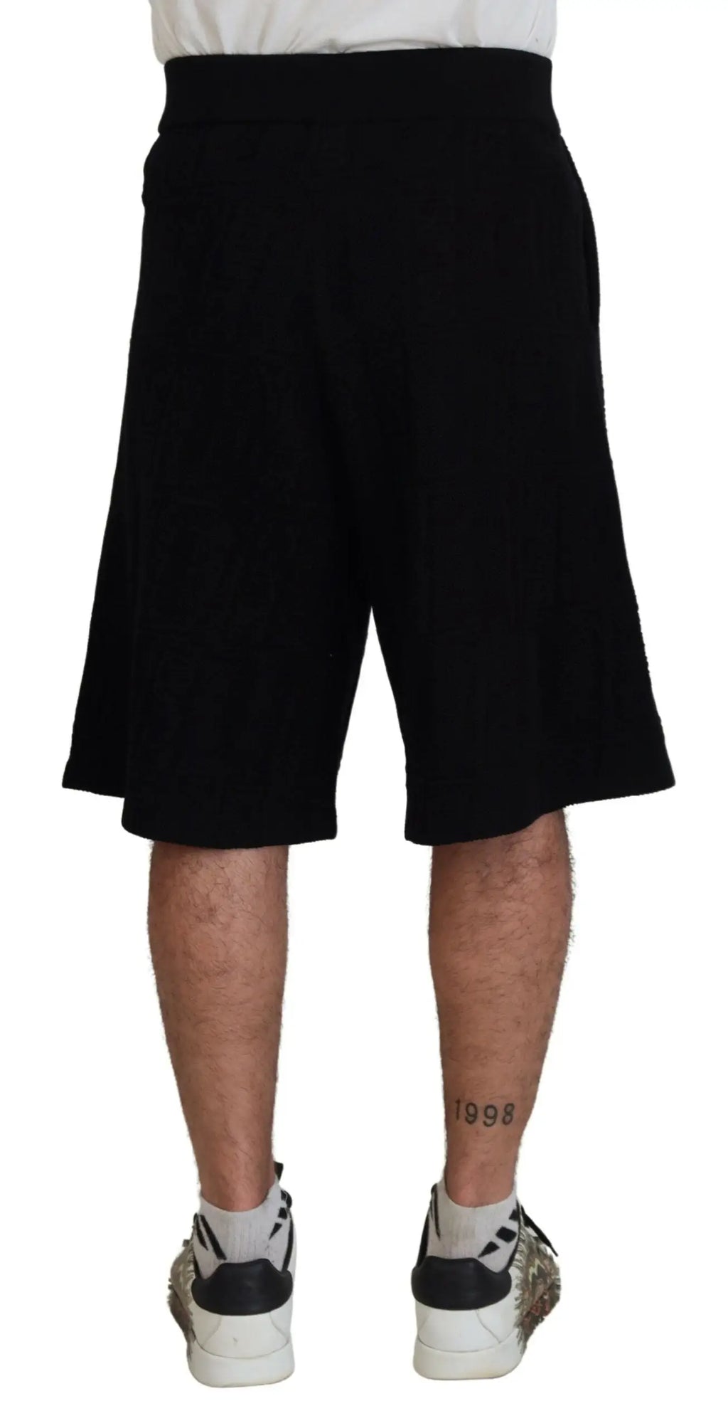 Shorts bermuda noirs dsquared² pour homme avec taille élastique confortable en tissu léger et coupe décontractée