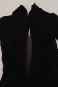 Robe courte noire dsquared² en viscose avec manches longues, découpe et tissu froncé au niveau du col montant