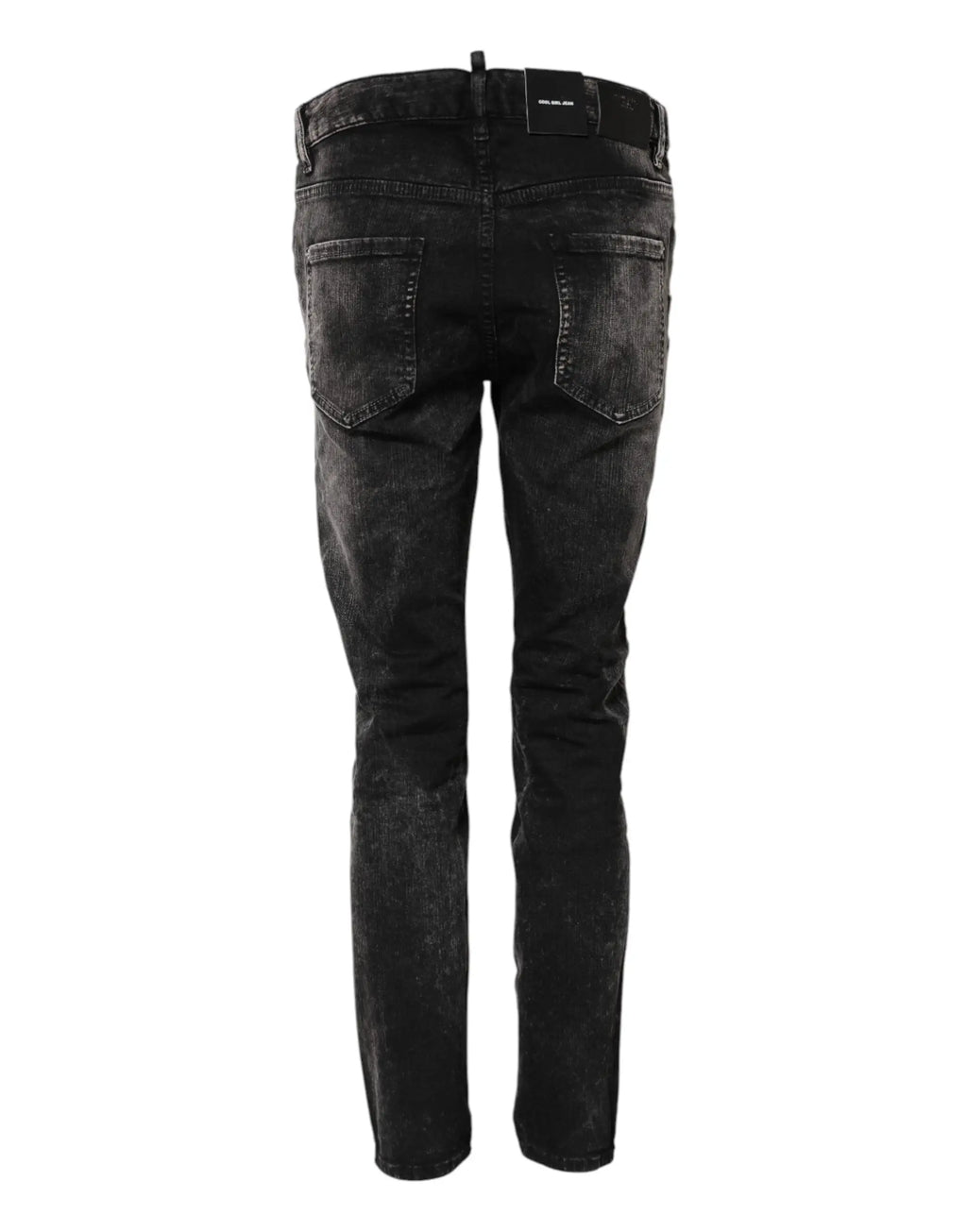 Jeans en denim noir distressed dsquared² slim fit avec décoloration subtile et taille mi-haute