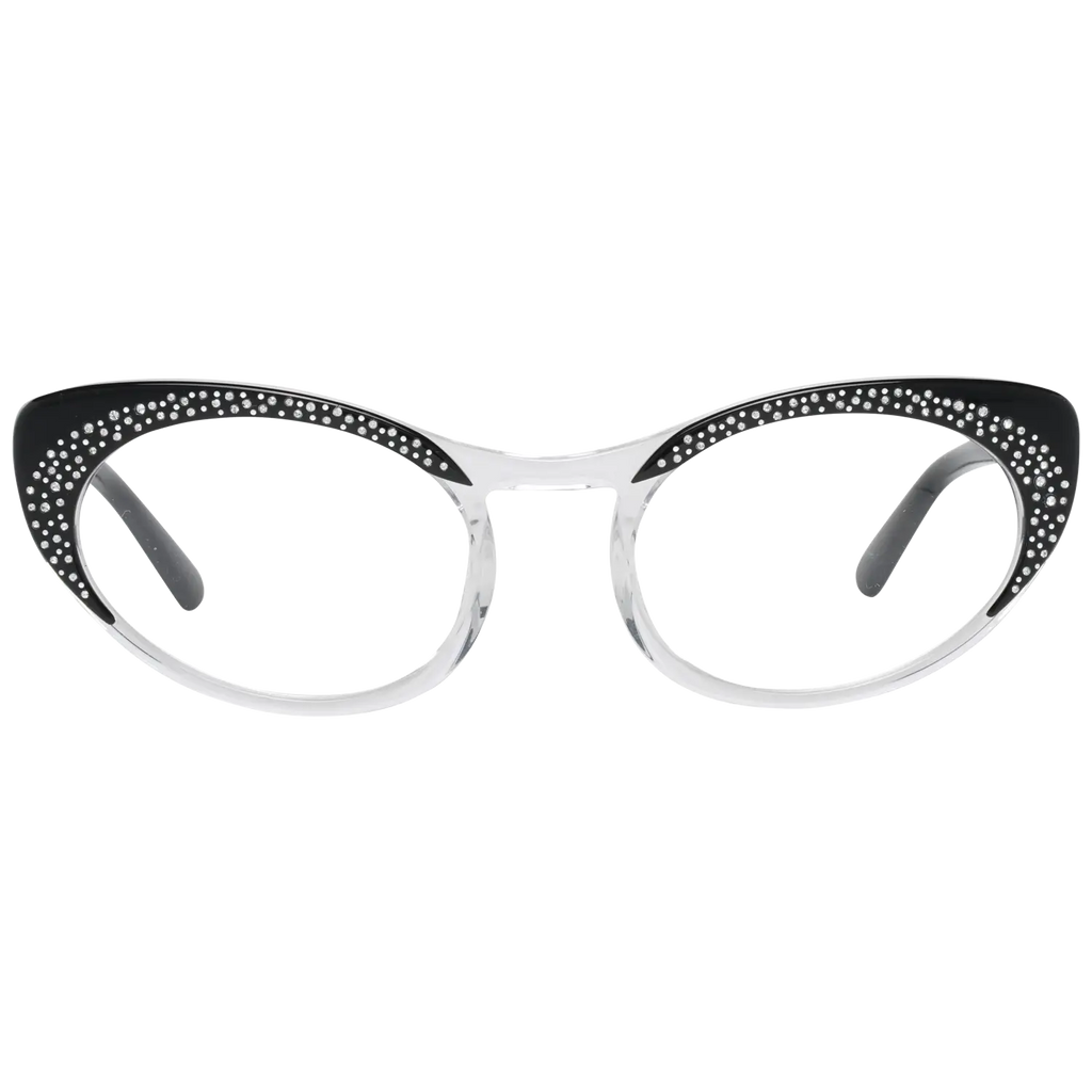 Clear acetate lunettes femme dsquared² modèle cat eye avec embouts noirs ornés de strass scintillants