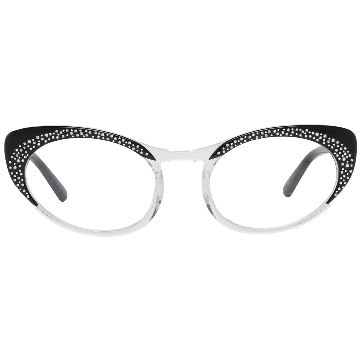 Clear acetate lunettes femme dsquared² modèle cat eye avec embouts noirs ornés de strass scintillants
