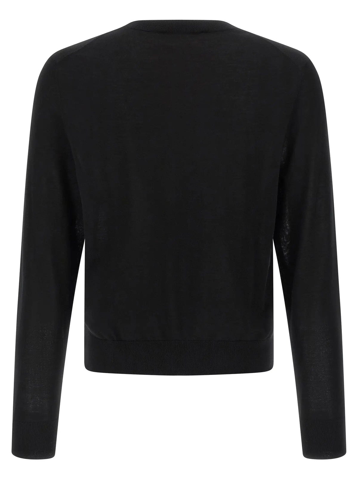 Cardigan en laine noir dsquared² avec manches longues, ourlet et poignets côtelés