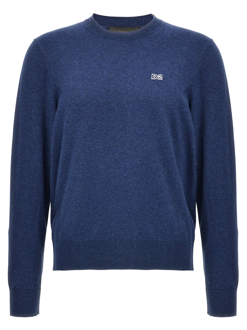 Dsquared² cardigan en coton bleu marine avec texture chinée subtile et logo blanc brodé sur la poitrine gauche