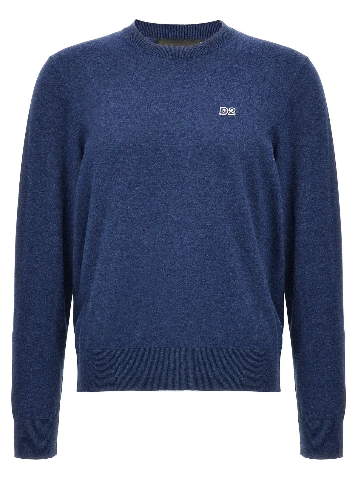 Dsquared² cardigan en coton bleu marine avec texture chinée subtile et logo blanc brodé sur la poitrine gauche