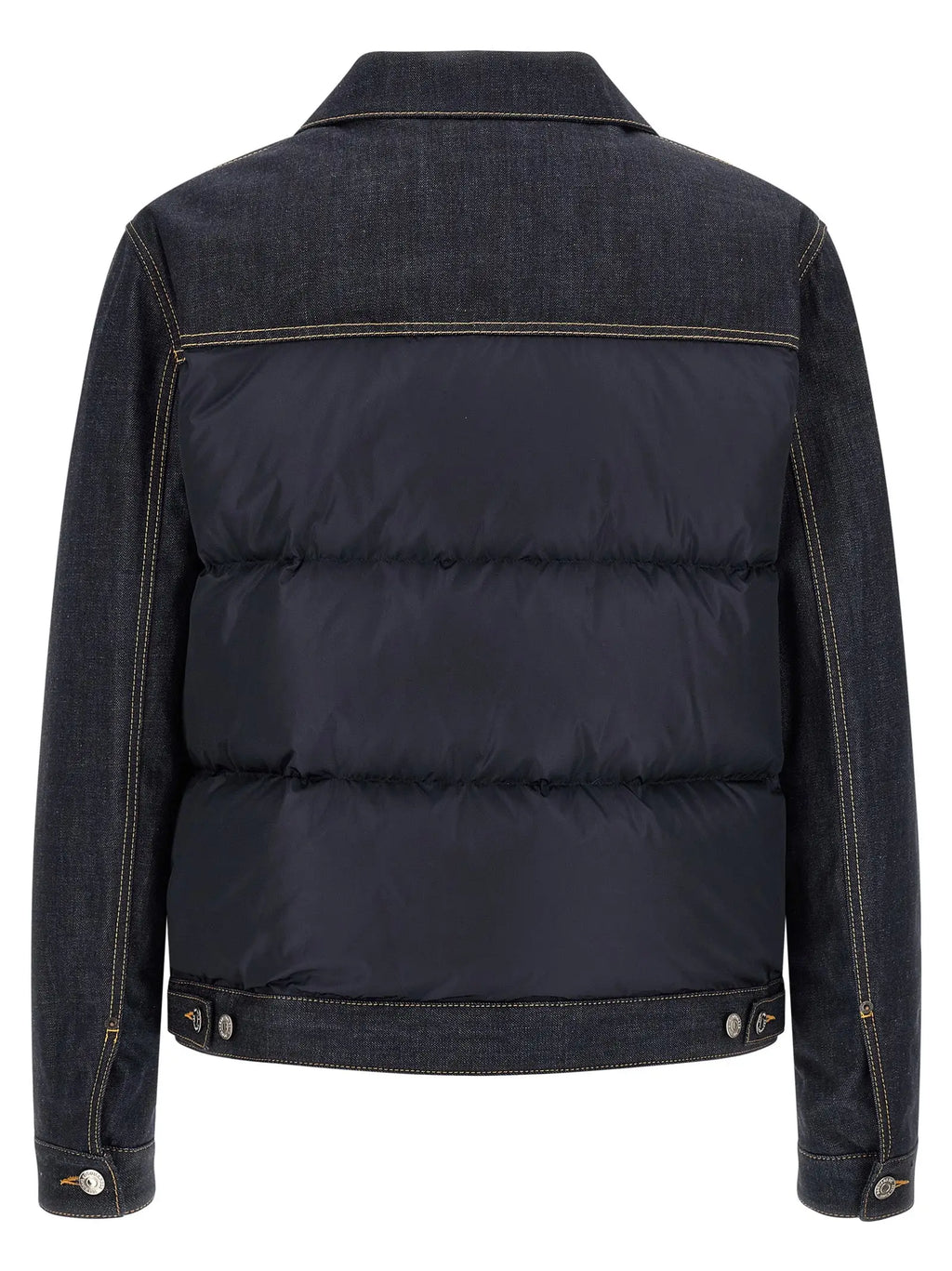 Veste matelassée bleu foncé avec manches et col en denim coton dsquared² pour homme