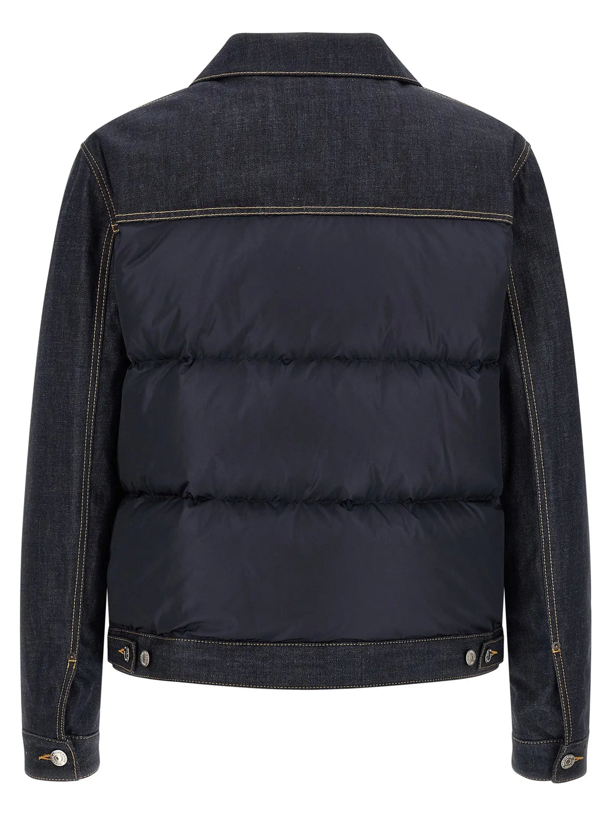 Veste matelassée bleu foncé avec manches et col en denim coton dsquared² pour homme