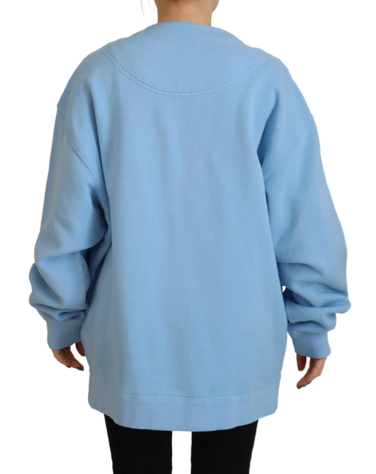 Sweatshirt oversize bleu clair en coton avec coupe décontractée et poignets côtelés dsquared²