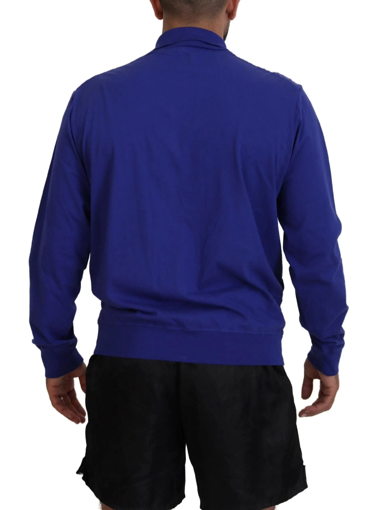 Veste zippée homme dsquared² bleu royal en coton avec col et poignets côtelés manches longues