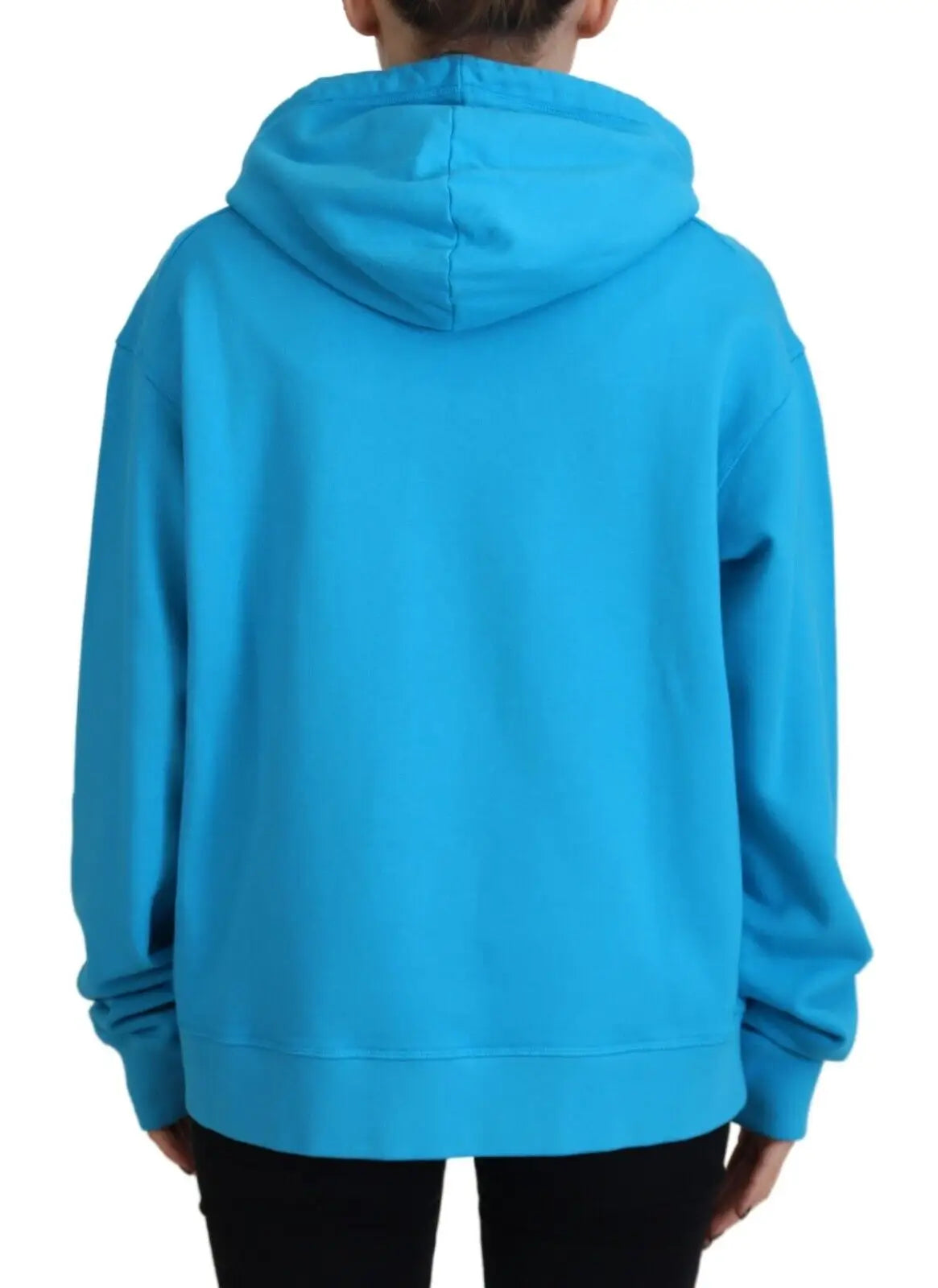 Sweat à capuche dsquared² bleu vif en coton avec logo imprimé et design doux et décontracté