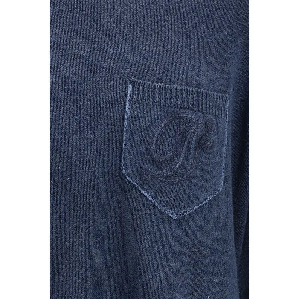 Sweatshirt dsquared² bleu en polyester avec logo brodé subtil sur la poche poitrine en maille bleue foncée