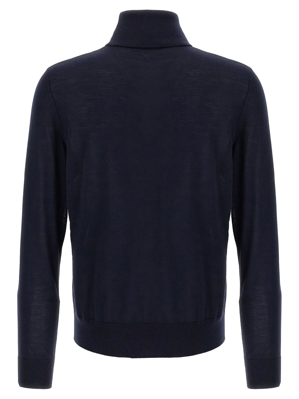 Cardigan dsquared² bleu en laine vierge avec col roulé bleu marine foncé à poignets et ourlet côtelés