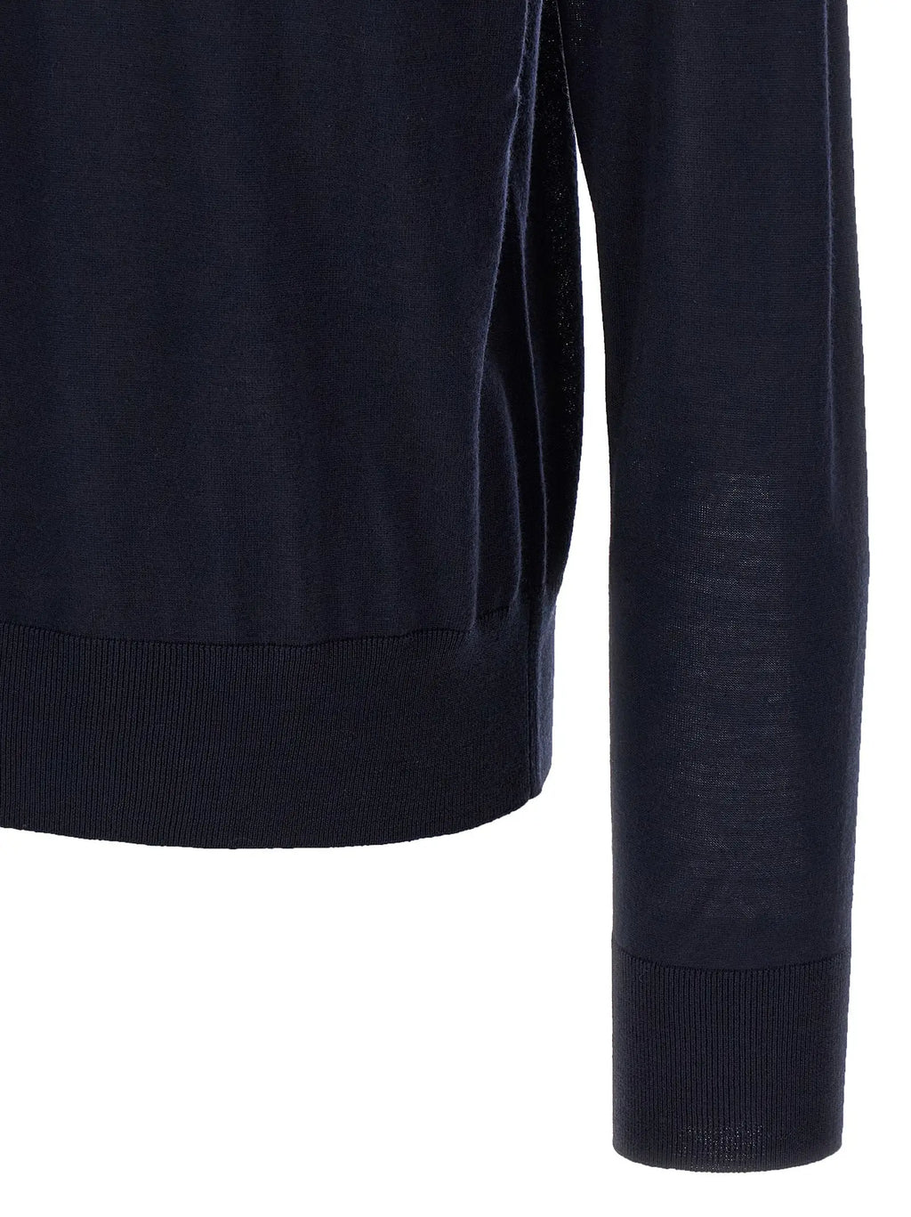 Cardigan dsquared² bleu en laine vierge avec poignets et ourlet côtelés en maille bleu marine