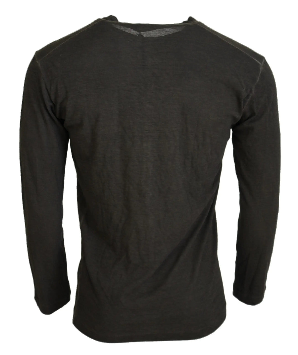 Pull gris dsquared² en coton et lin avec manches longues et panneau mesh transparent au col