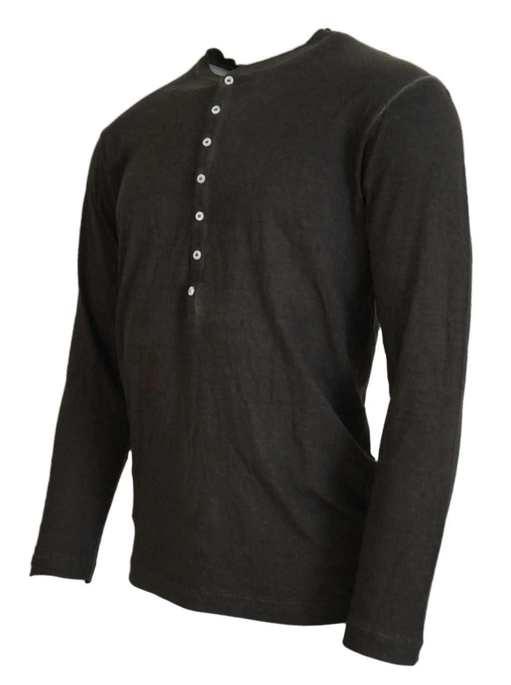 Pull over dsquared² gris en coton lin à manches longues avec boutons blancs sur le devant