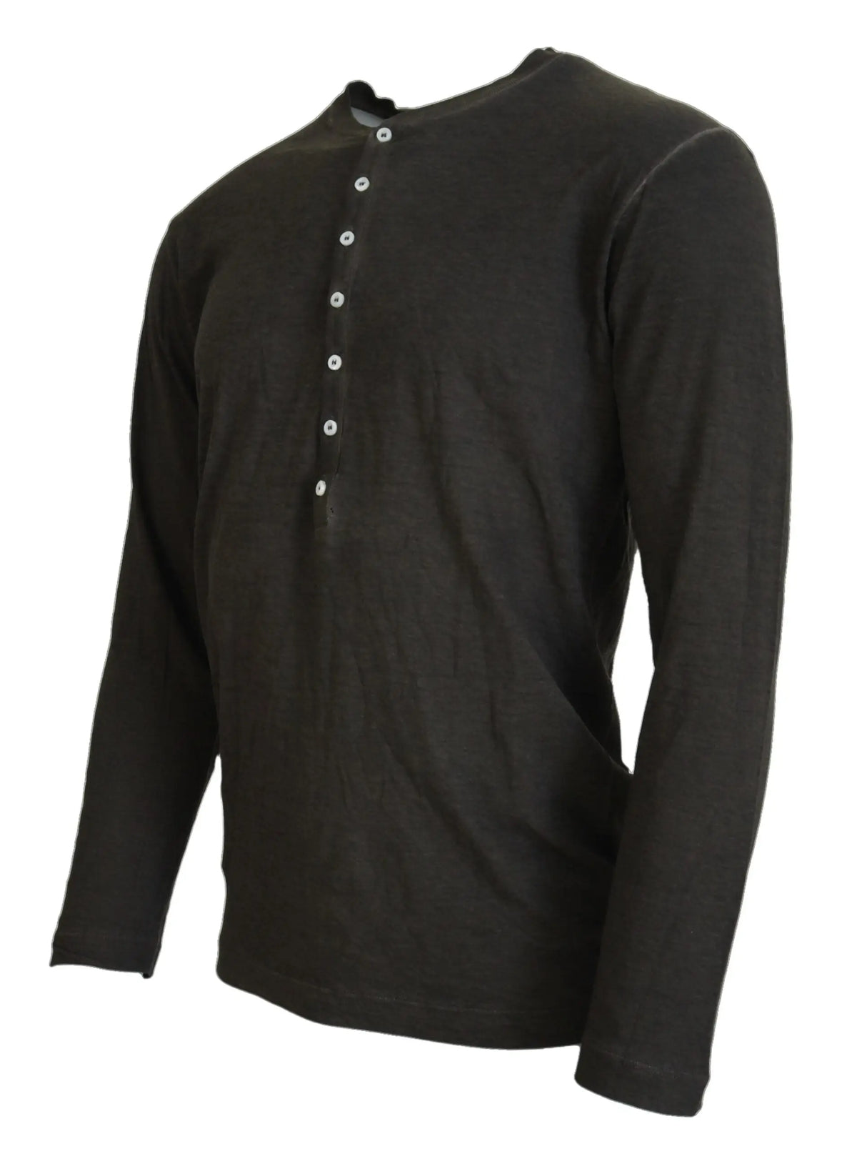 Pull over dsquared² gris en coton lin à manches longues avec boutons blancs sur le devant
