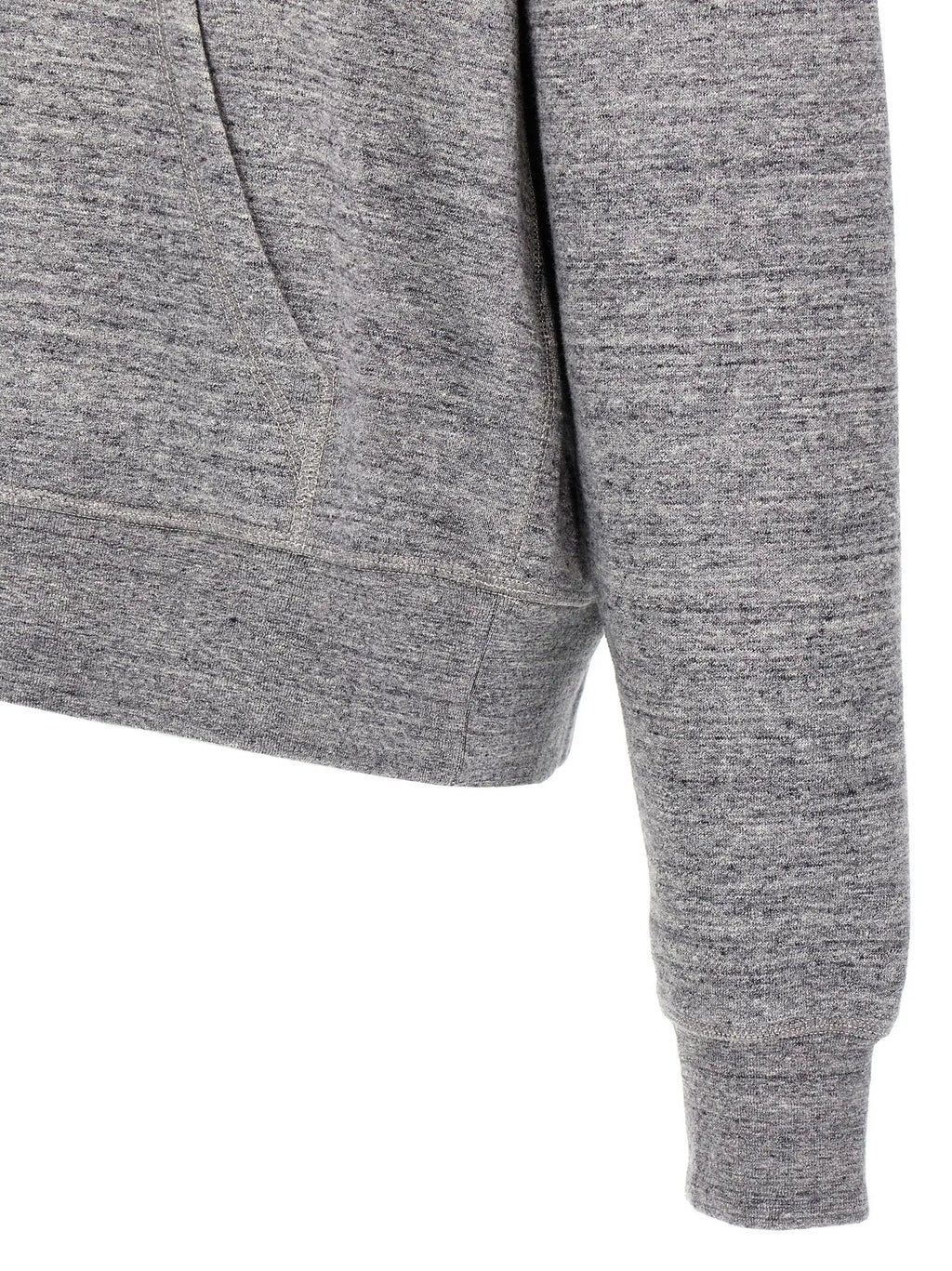 Sweatshirt dsquared² gris en coton avec texture heathered et poignets et ourlet côtelés
