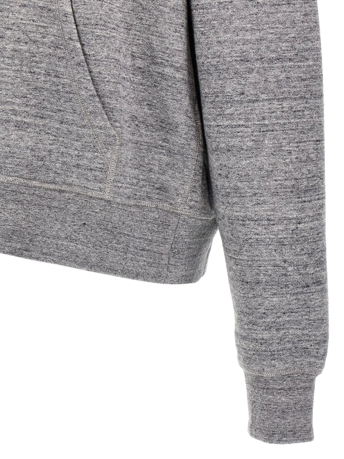 Sweatshirt dsquared² gris en coton avec texture heathered et poignets et ourlet côtelés