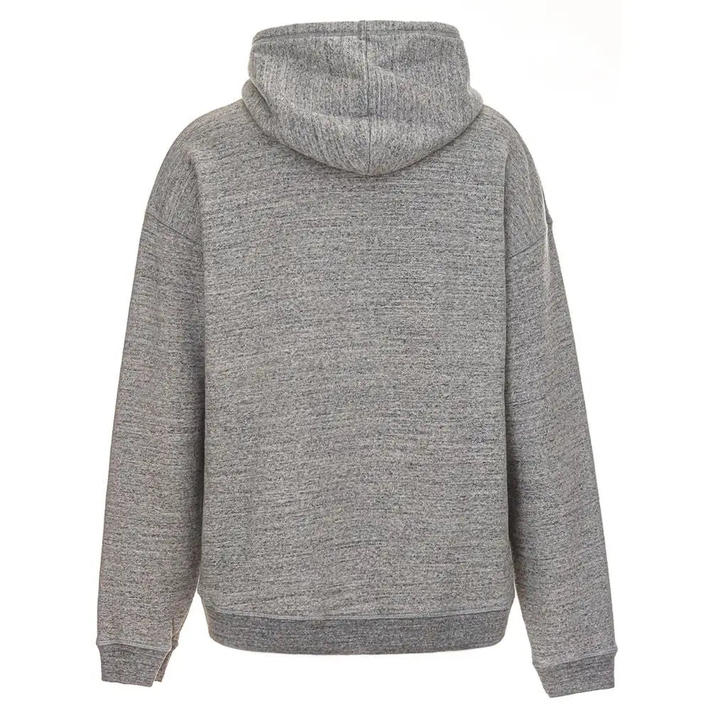Sweatshirt dsquared² gris en coton avec capuche, tissu doux et texturé, manches avec poignets côtelés