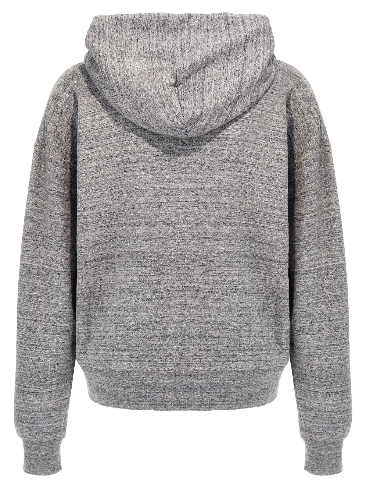 Sweatshirt dsquared² gris en coton avec capuche douce gris chiné et coupe décontractée aux poignets côtelés