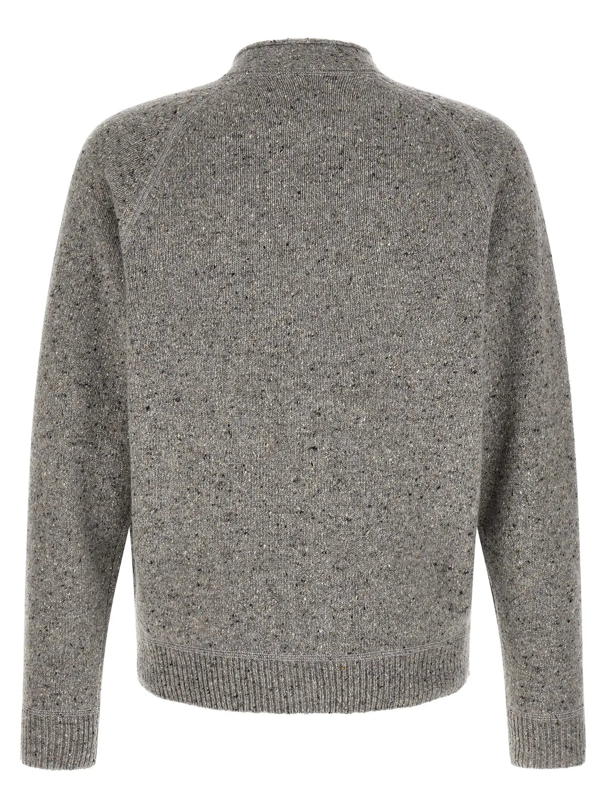 Cardigan en laine dsquared² gris chiné avec poignets et ourlet côtelés pour un style confortable
