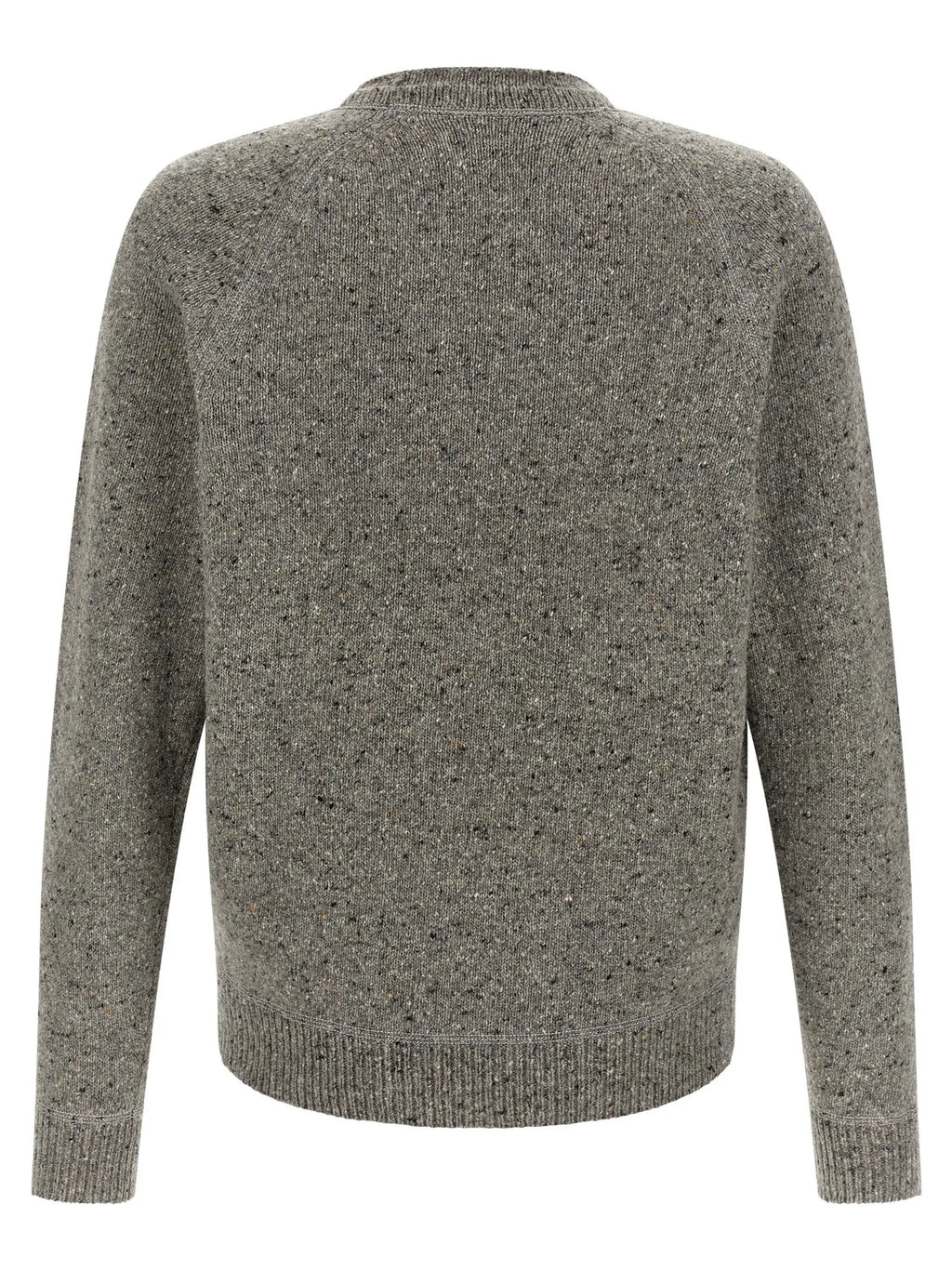 Cardigan en laine gris dsquared² avec col rond côtelé et texture en maille grise chinée