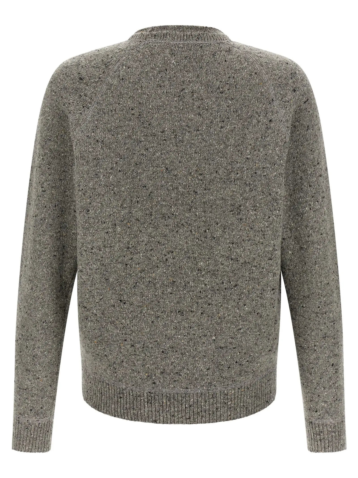 Cardigan en laine gris dsquared² avec col rond côtelé et texture en maille grise chinée