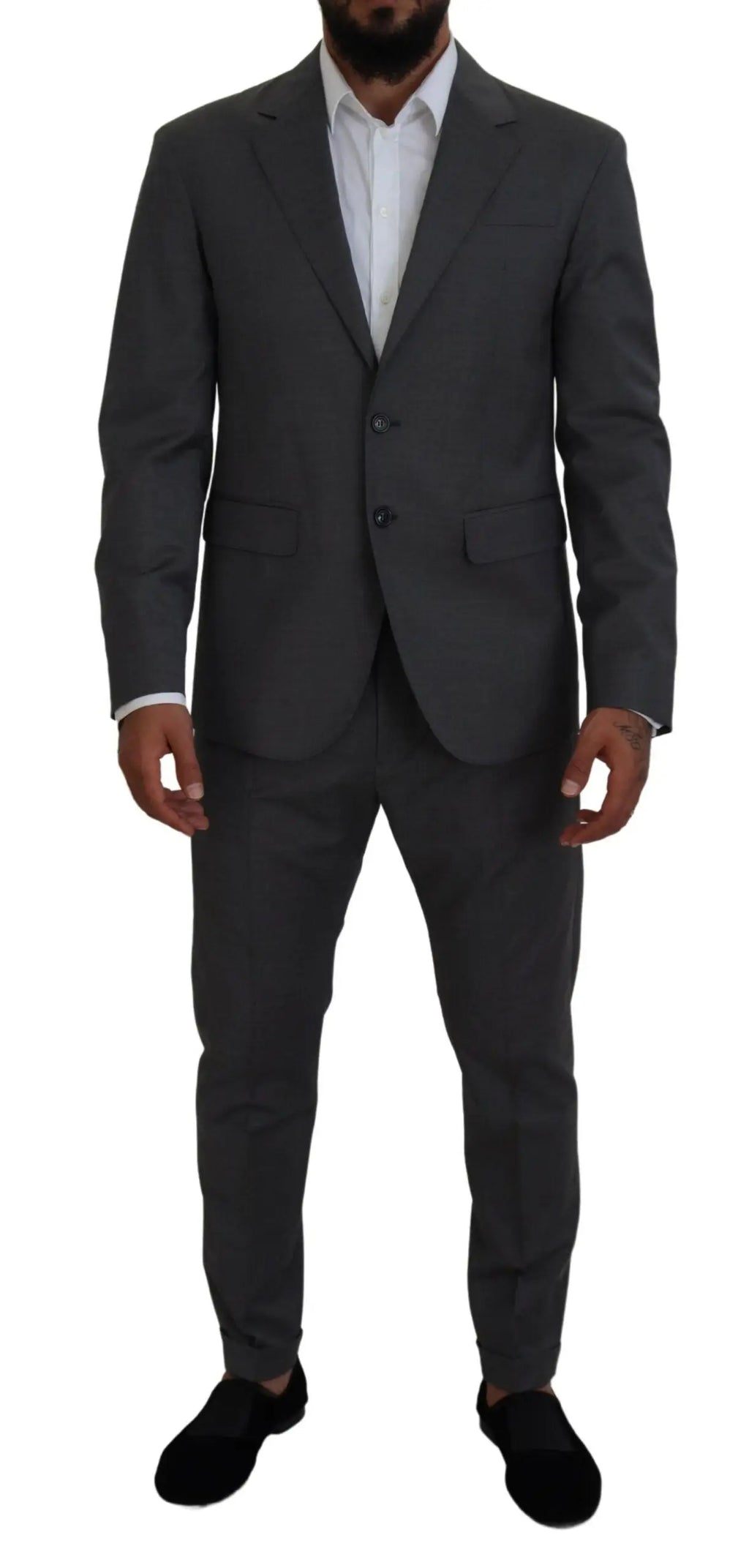 Costume gris dsquared² en laine à deux pièces avec trois boutons et coupe ajustée subtilement texturée