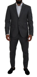 Costume gris dsquared² en laine à deux pièces avec trois boutons et coupe ajustée subtilement texturée