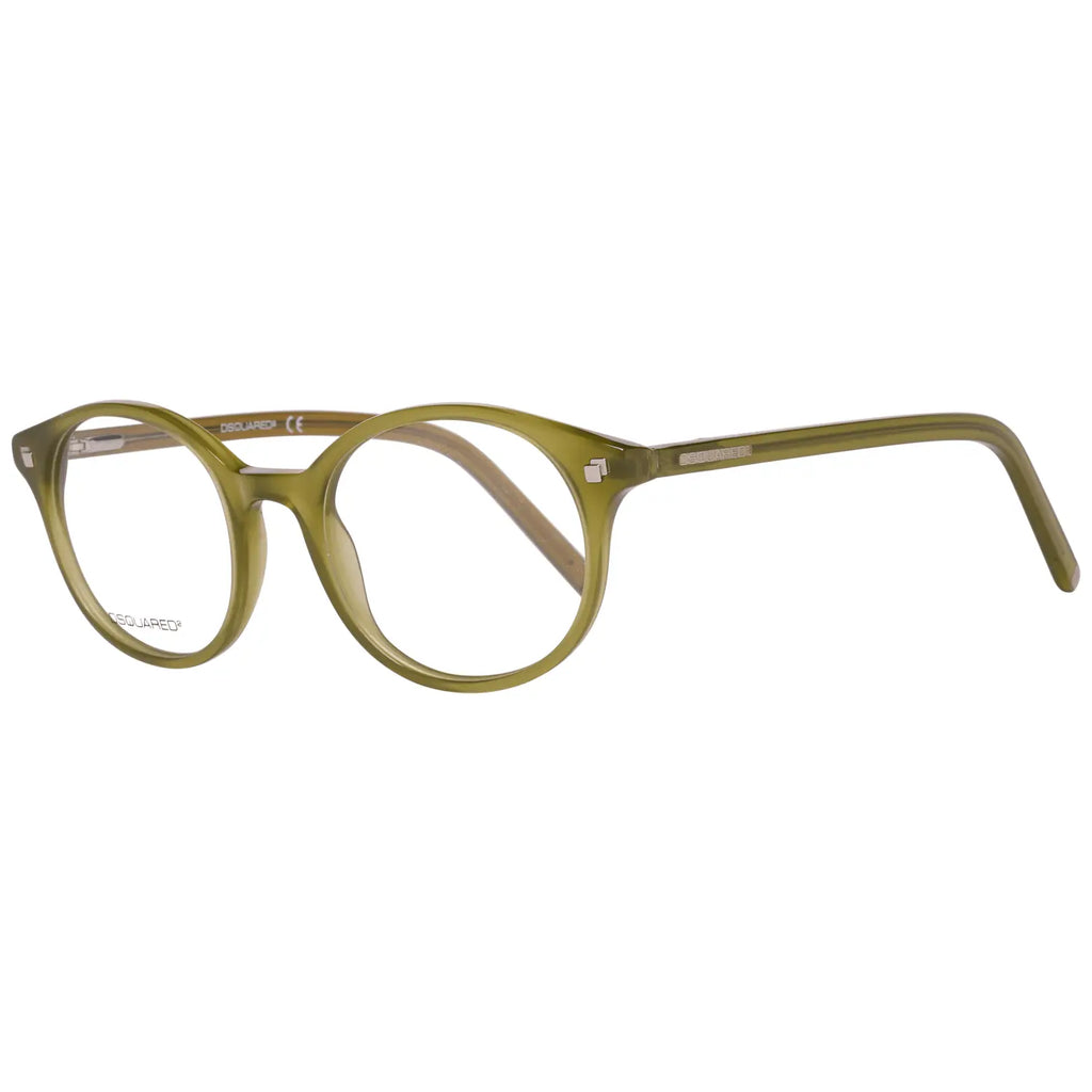 Lunettes Dsquared² unisex vert olive en acétate translucide avec monture ronde et détails métalliques subtils