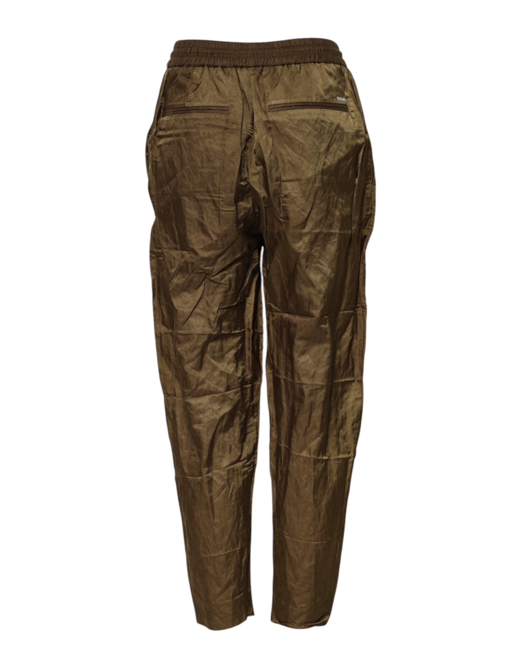 Pantalon de survêtement marron mi-hauteur pour femmes de la marque Dsquared², avec taille moyenne et coupe décontractée.