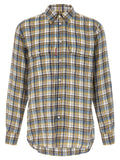 Chemisier en lin multicolore Dsquared² avec manches longues et col classique, décontracté et élégant.