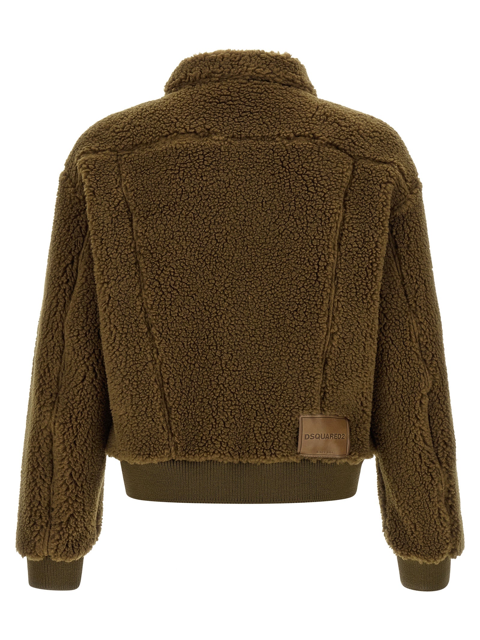 Veste longue en polyester marron de la marque Dsquared², visible avec détails et coupe élégante.