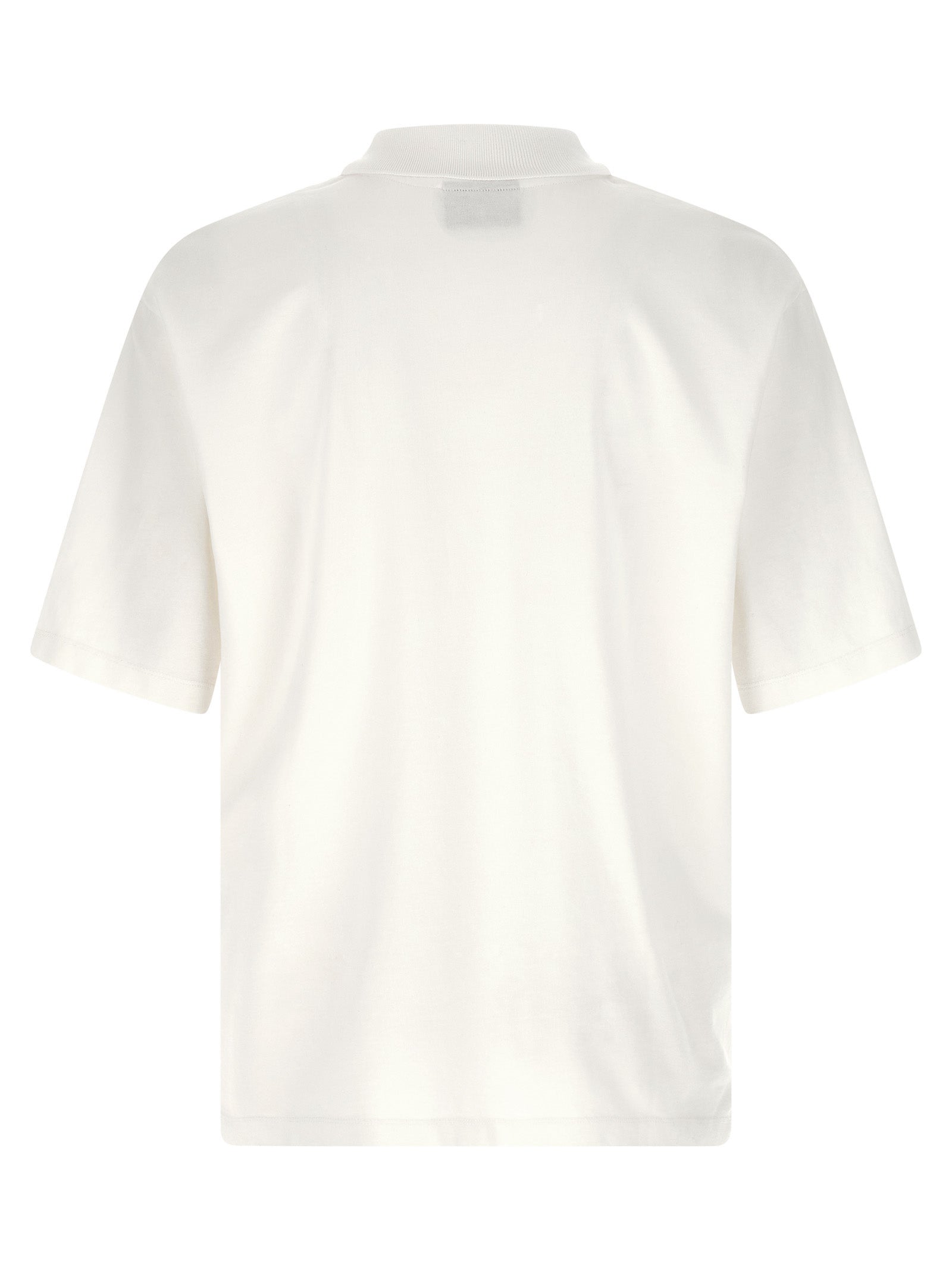 Chemise polo blanche en coton de la marque Dsquared², vue de face sur un fond neutre.