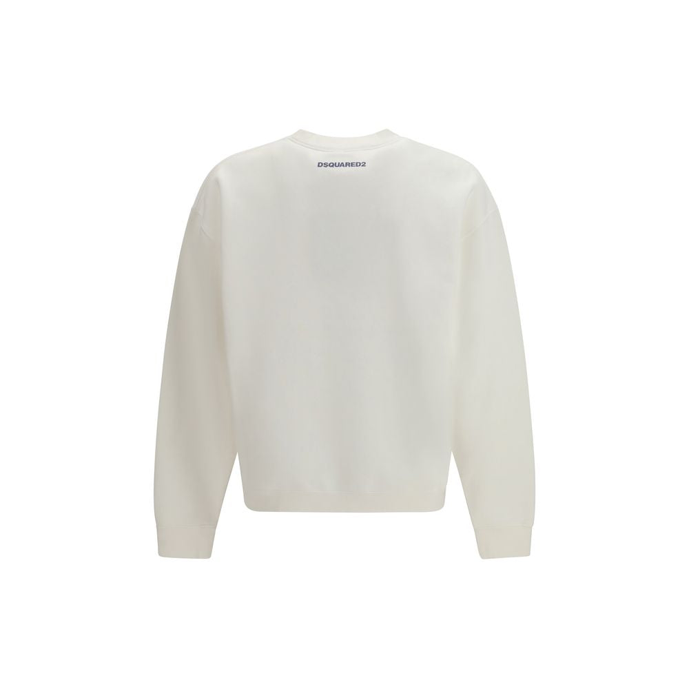 Sweatshirt en coton blanc de Dsquared², style décontracté avec logo visible, parfait pour un look casual et confortable.