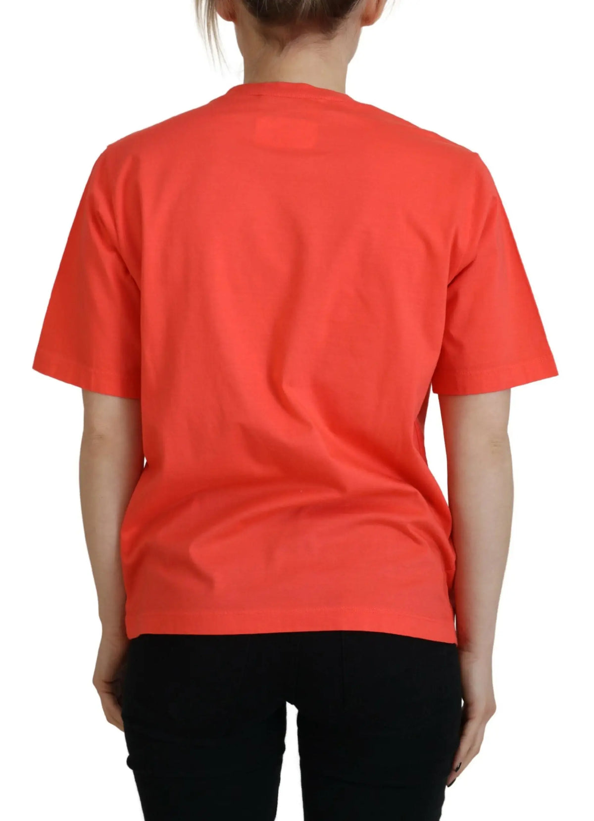 T-shirt orange corail vibrant dsquared² en coton à manches courtes et col rond classique