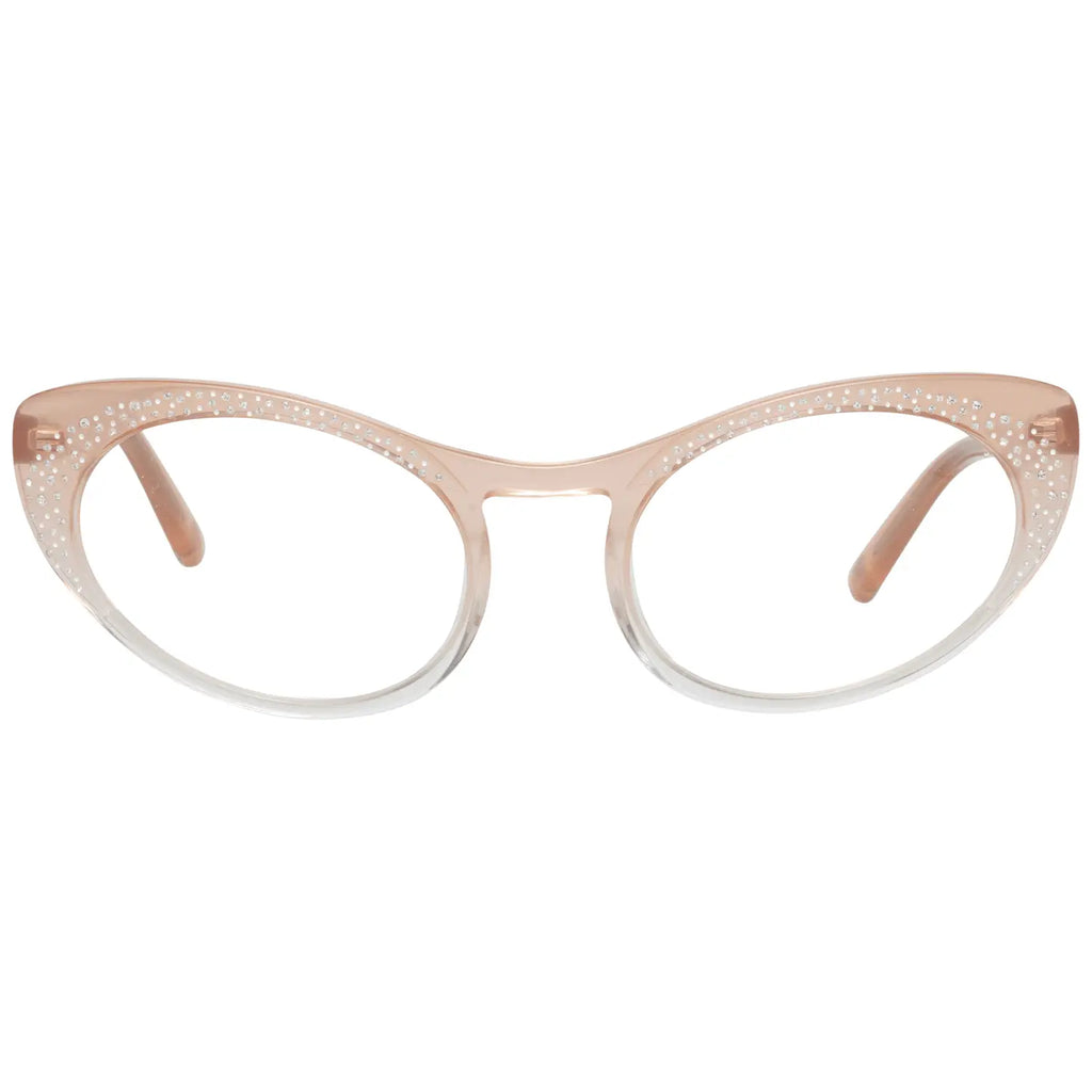 Lunettes femme dsquared² rose avec monture translucide et accents pailletés en forme dœil de chat