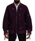 Veste bomber dsquared² violette en polyester avec fermeture éclair intégrale et zips argentés