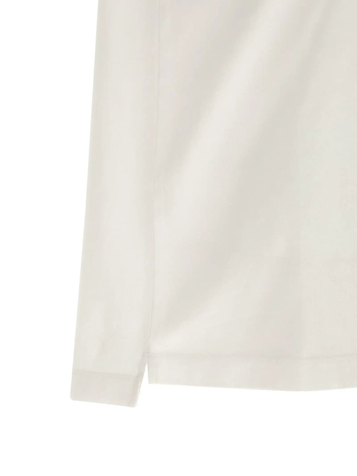 Dsquared² polo blanc en coton avec tissu lisse, manches longues et poignets finement finis couleur écrue
