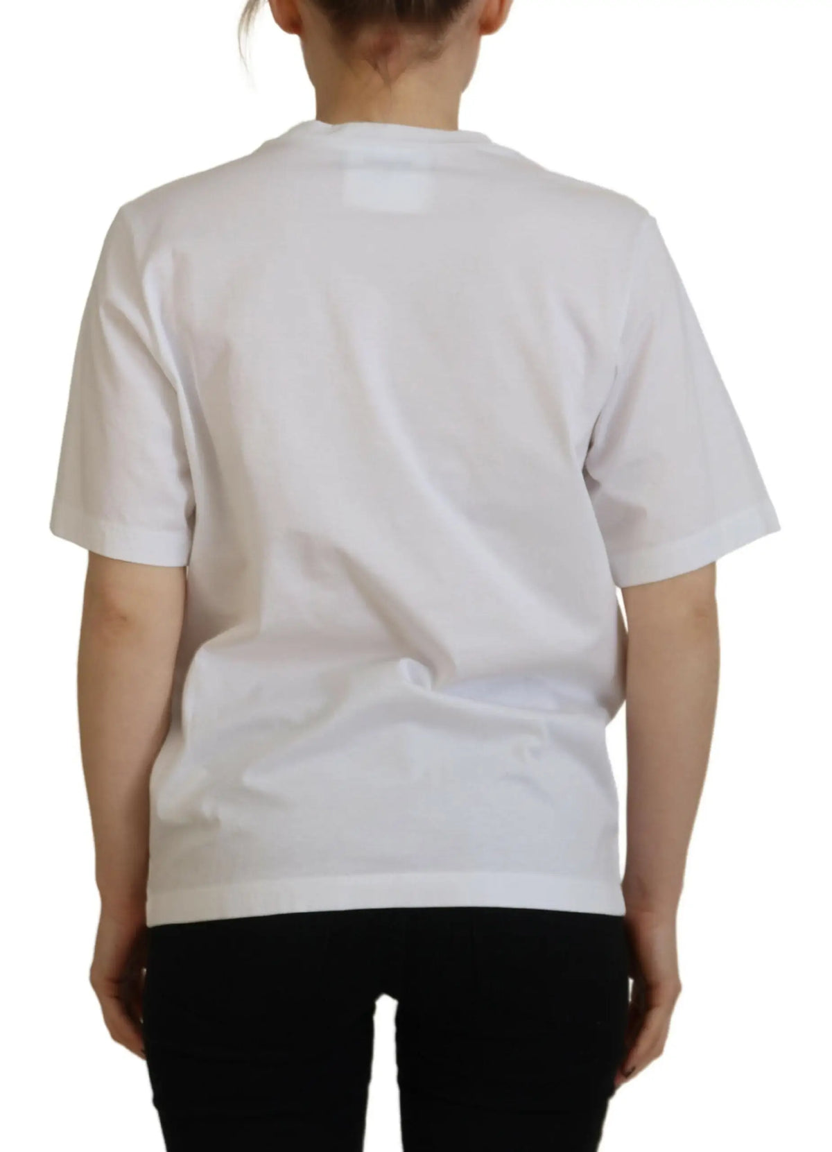 T-shirt blanc en coton Dsquared² shiny icon east tee avec col rond simple et manches courtes