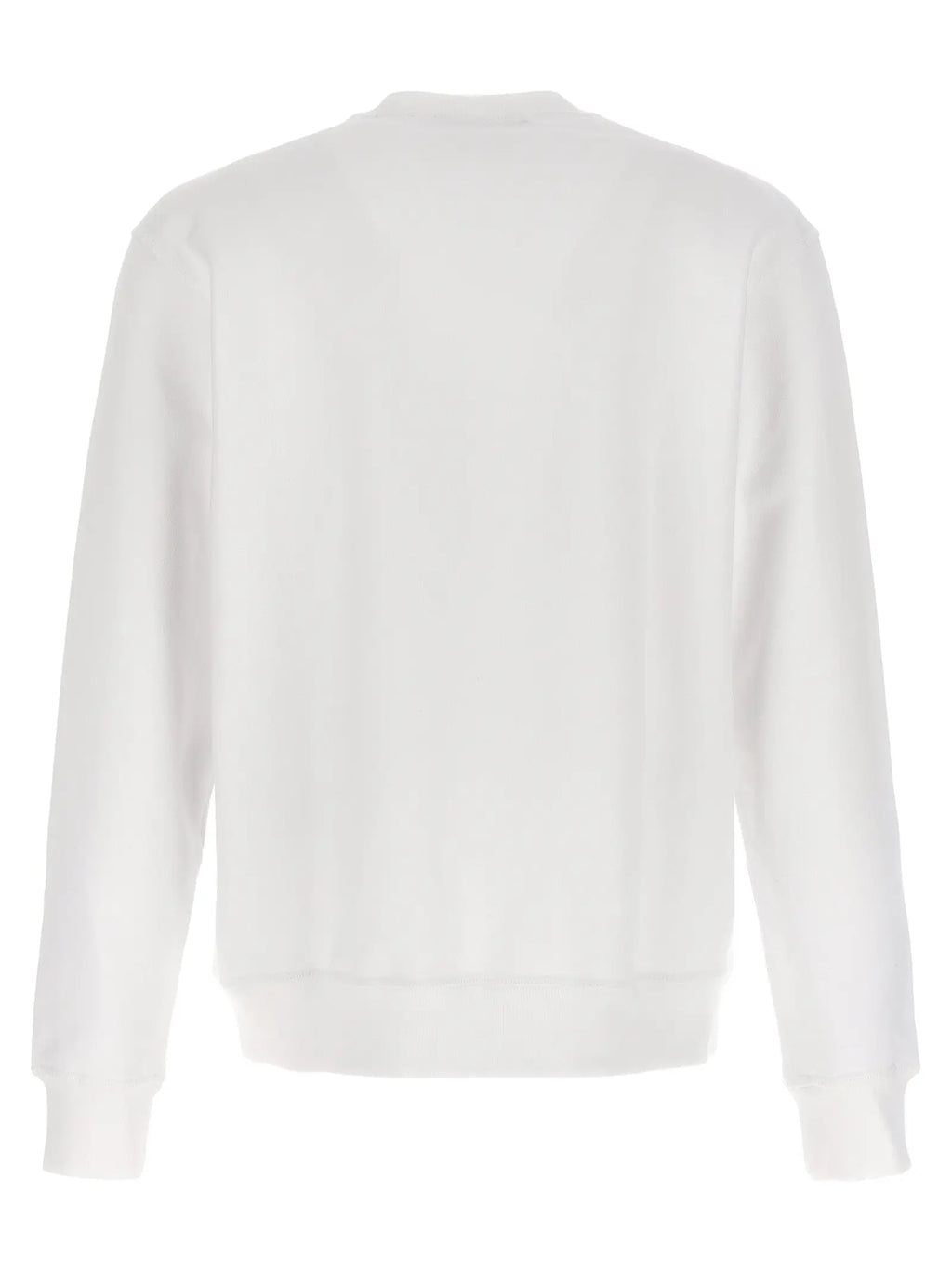 Sweatshirt blanc en coton dsquared² avec col rond et poignets et ourlet côtelés