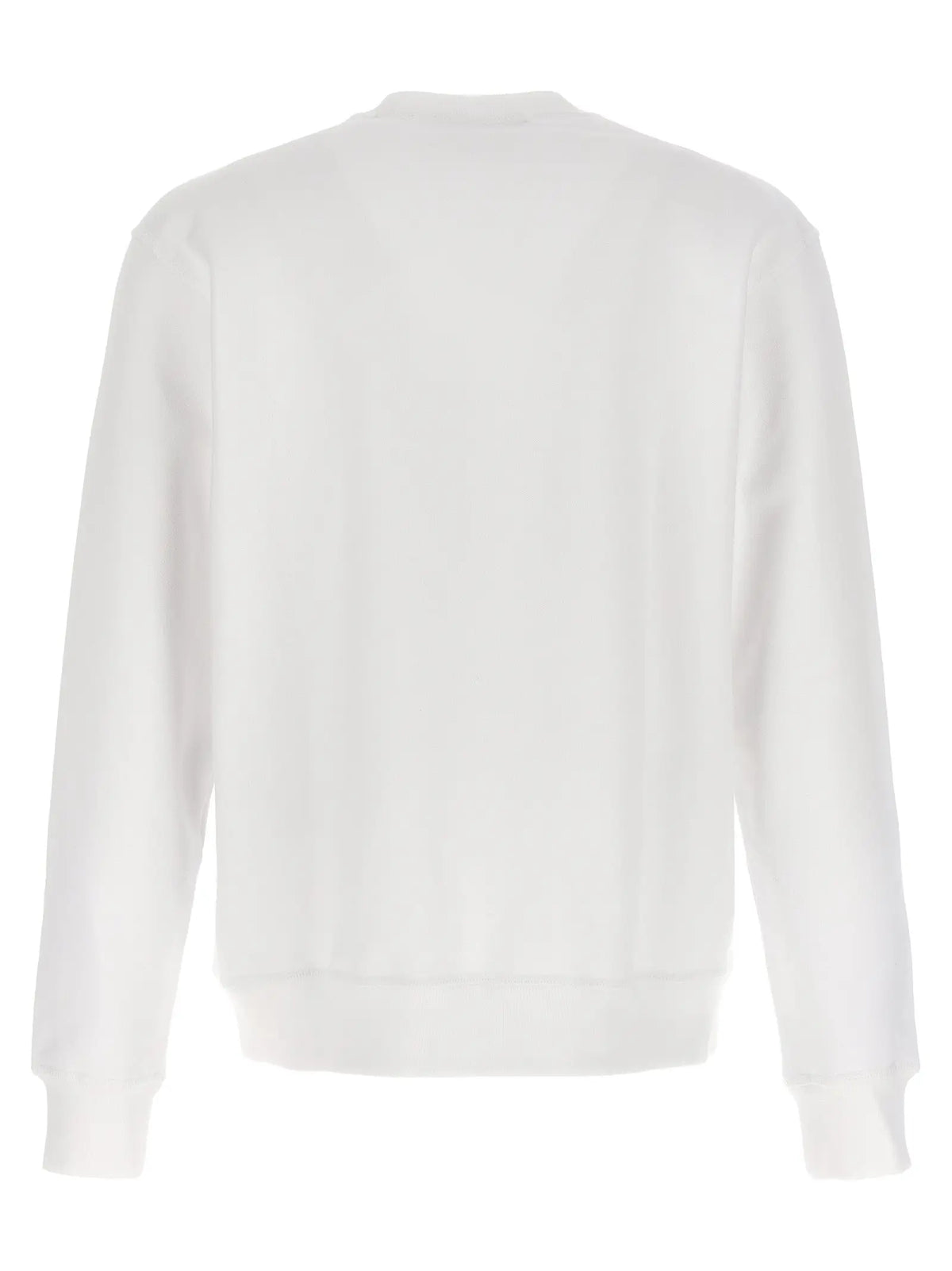 Sweatshirt blanc en coton dsquared² avec col rond et poignets et ourlet côtelés