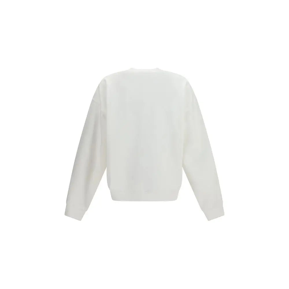 Sweatshirt blanc dsquared² en coton avec col rond manches longues et poignets côtelés